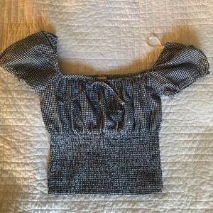 VERGE GIRL SQUARE NECK SMOCKED TOP